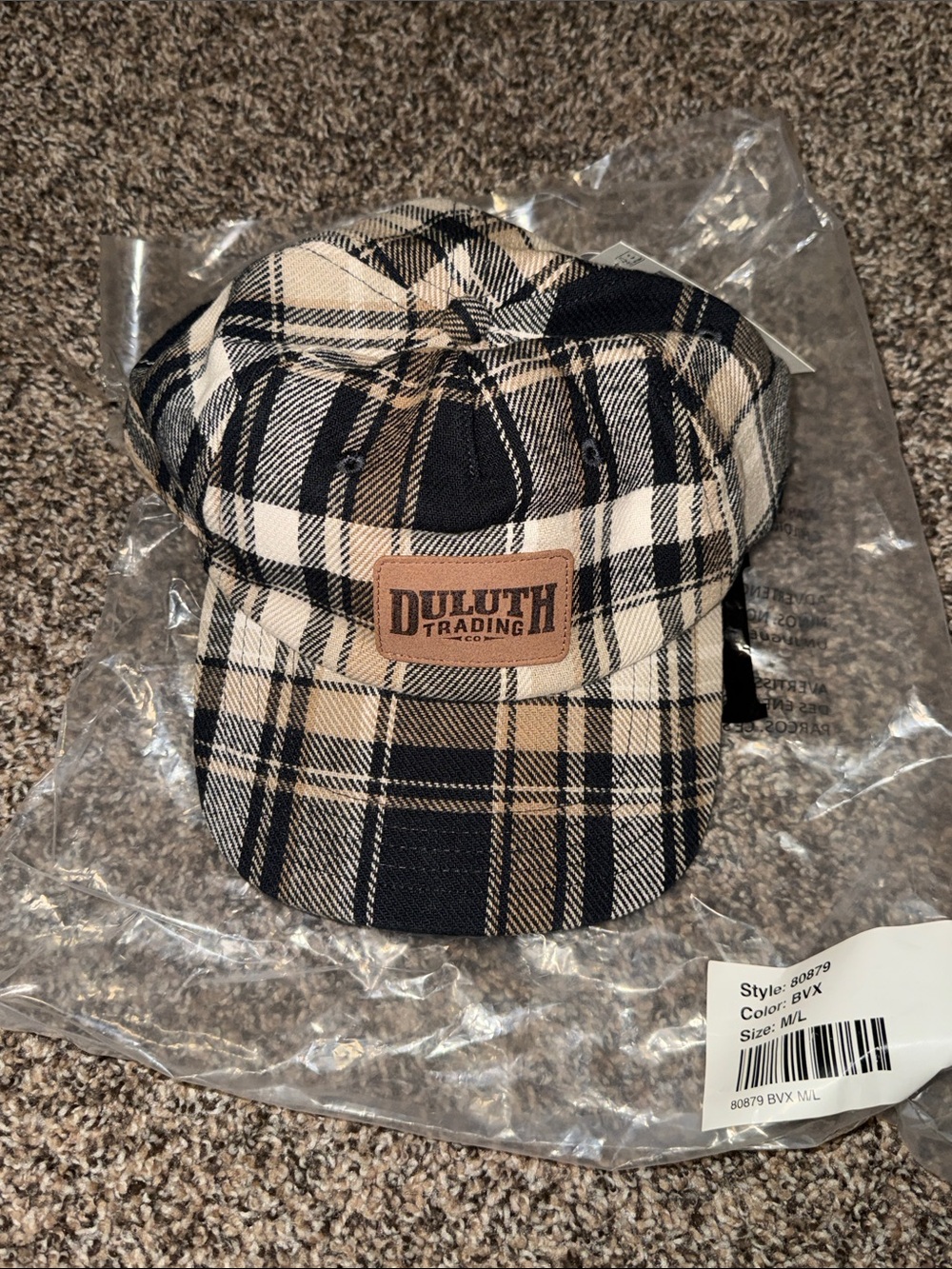 Duluth Trading Dad Fit Burly Flannel Ball Cap NWT